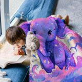 Cartoon Elephant Flannel Blanket