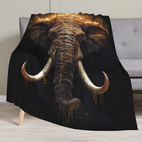 Fuzzy Elephant Flannel Blanket