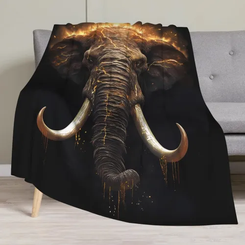 Fuzzy Elephant Flannel Blanket