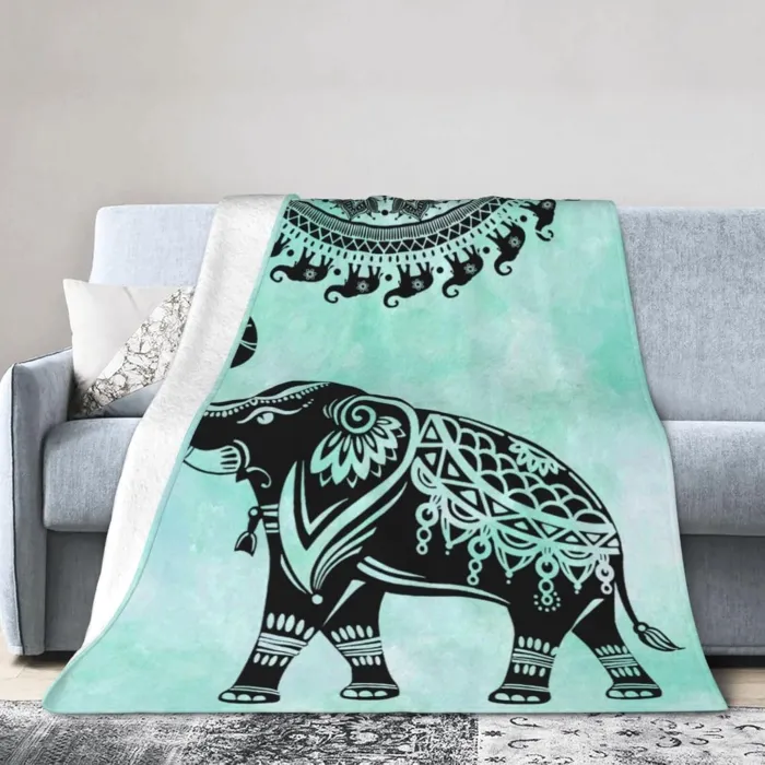 Elephant Print Cozy Blanket