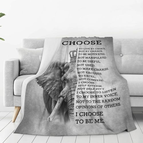 Slogan Elephant Flannel Blanket