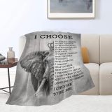 Slogan Elephant Flannel Blanket