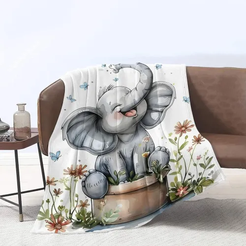 Soft Baby Elephant Fleece Blanket