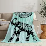 Elephant Print Cozy Blanket