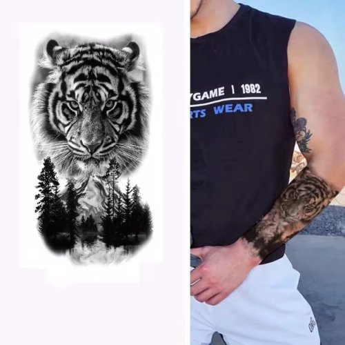 Tiger And Forest Tattoo