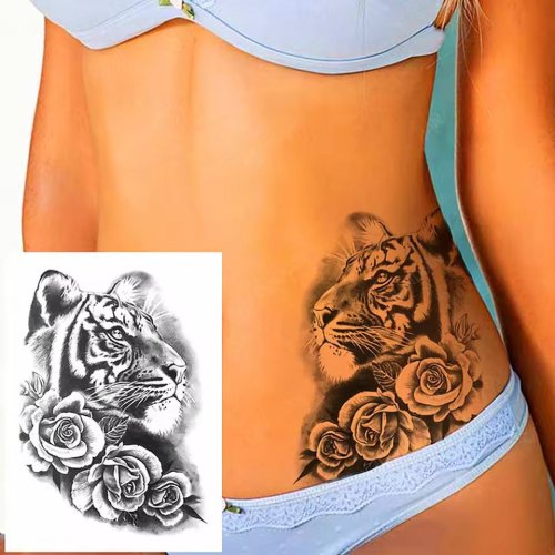 Rose Tiger Tattoo