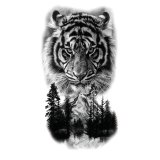 Tiger And Forest Tattoo