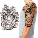 Tiger Rose Clock Tattoo