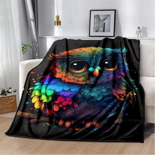 Lovely Owl Print Blanket