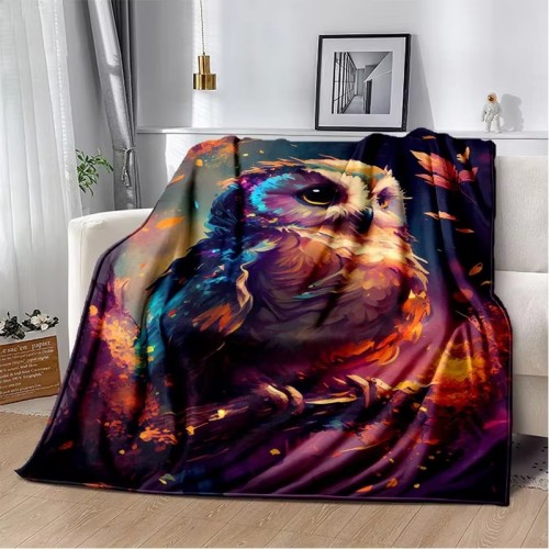 Owl Print Decor Sofa Blanket
