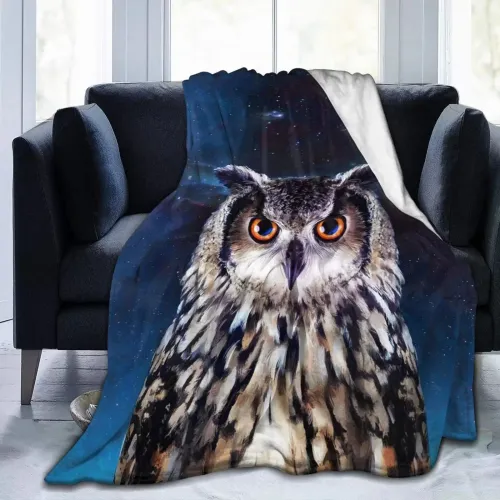 Owl Print Fuzzy Blanket