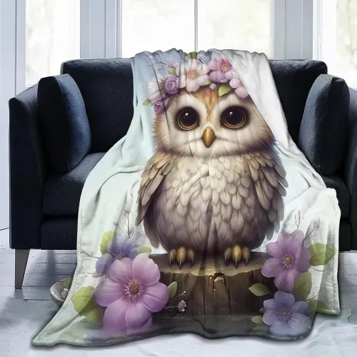 Cartoon Owl Plush Blanket