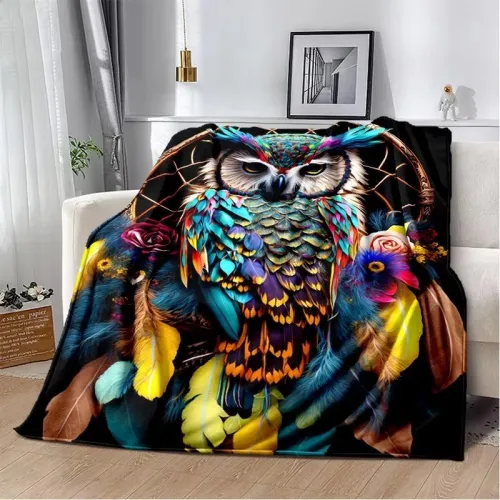 Dreamcatcher Owl Print Blanket