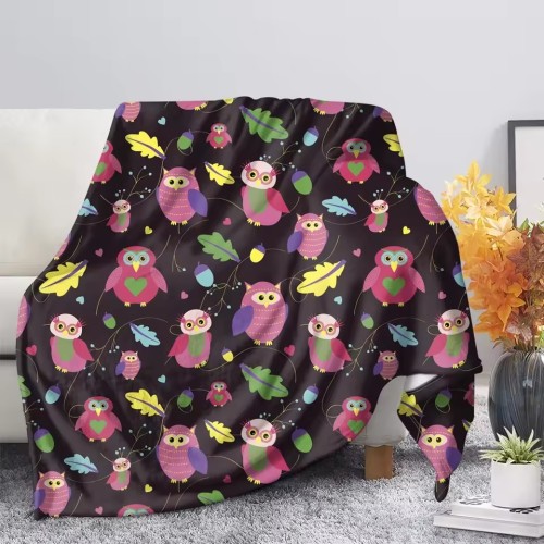 Cute Owl Throw Blanket