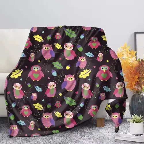Cute Owl Throw Blanket