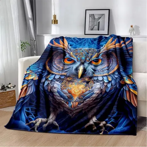 Owl Art Print Blanket