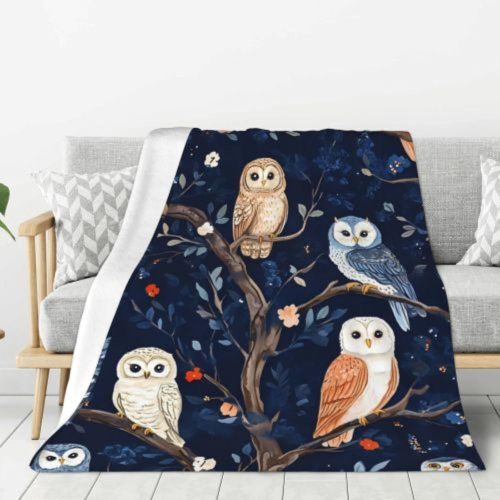 Owls On The Tree Print Blanket