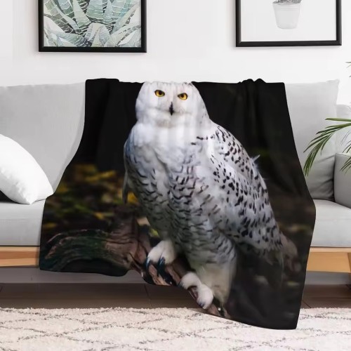 Snowy Owl Throw Blanket