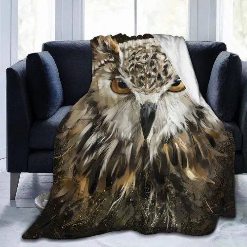 3D Owl Print Blanket
