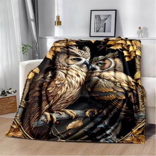 Owl Couples Print Blanket
