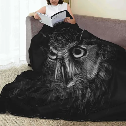 Black Owl Plush Blanket