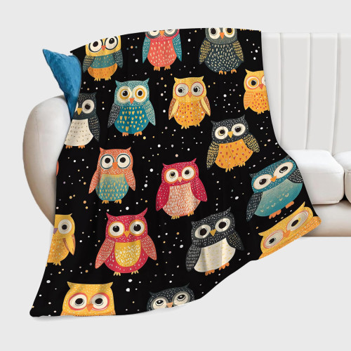 Owl Print Flannel Blanket