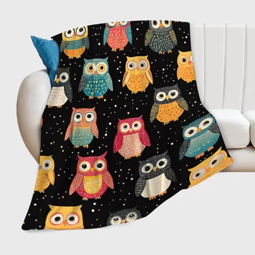 Owl Print Flannel Blanket