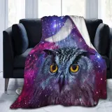 Galaxy Owl Print Fleece Blanket