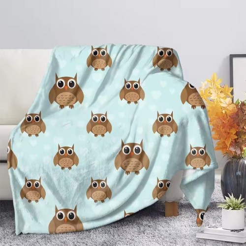 Cozy Owl Print Blanket