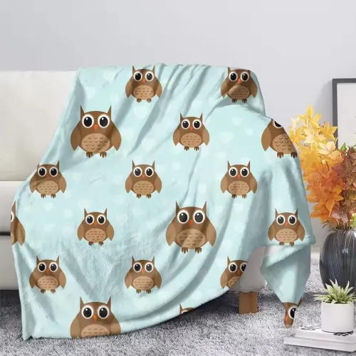 Cozy Owl Print Blanket