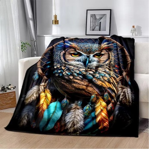Dreamcatcher Owl Print Blanket