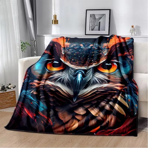3D Owl Face Print Blanket