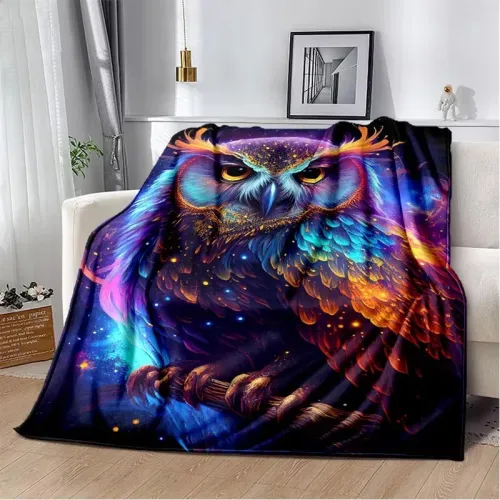 Owl Pattern Flannel Blanket