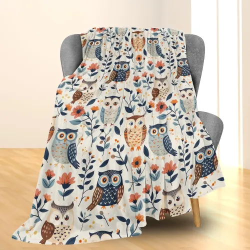 Kids Owls Fuzzy Blanket