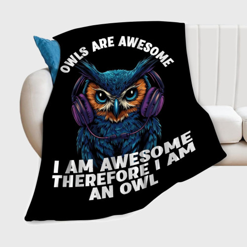 Owls Are Awesome Fleece Blanket