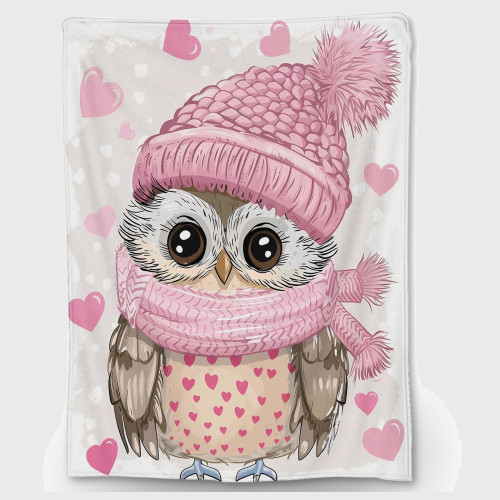 Cozy Owl Print Plush Blanket