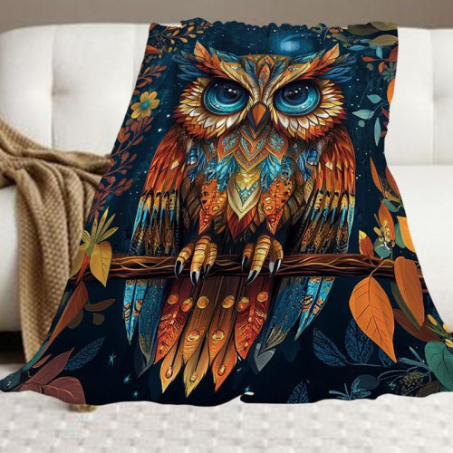 Kids Room Decor Owl Plush Blanket