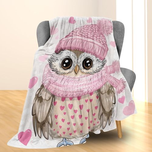 Cozy Owl Print Plush Blanket