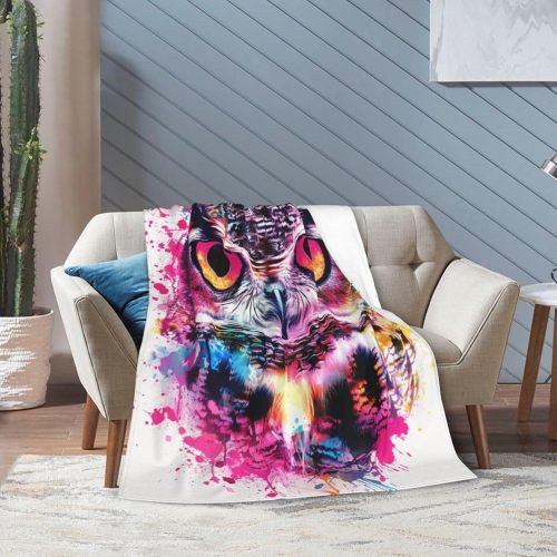 Colorful Owl Plush Blanket