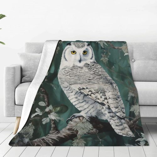 Wildlife Owl Print Plush Blanket