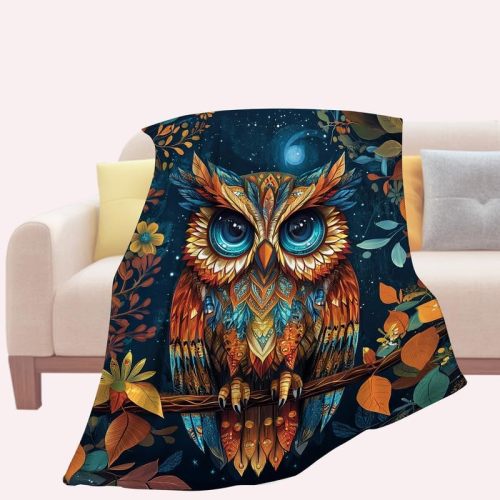 Kids Room Decor Owl Plush Blanket