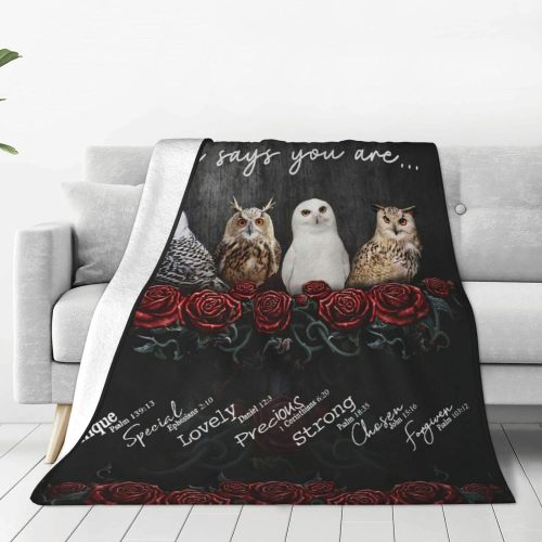 God Says You Are Owl Plush Blanket