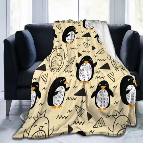 Cozy Kids Penguins Fleece Blanket