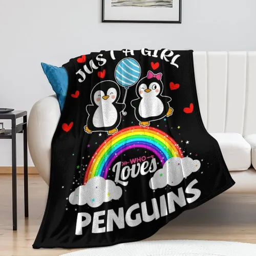 Just A Girl Who Loves Penguins Blanket