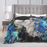 Blossoms Horse Print Plush Blanket