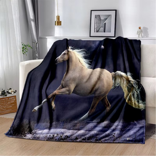 Animal Horse Print Plush Blanket