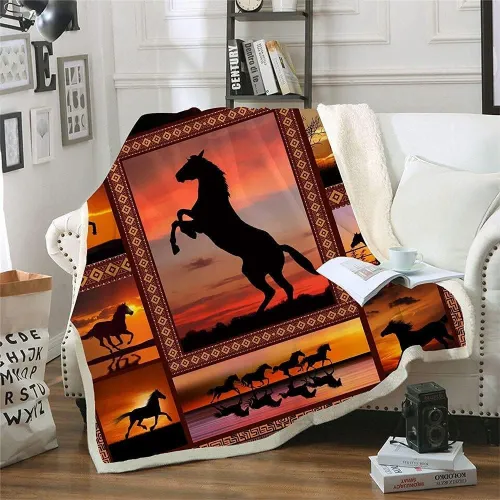 Animal Horse Print Blanket