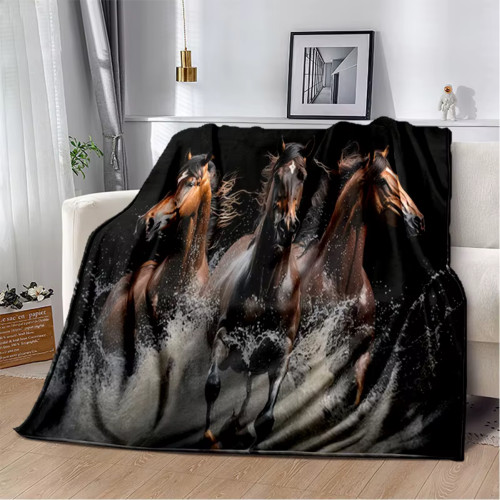 Horse Packs Plush Blanket