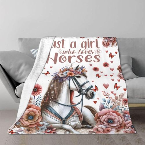 Just A Girl Who Loves Horses Blanket