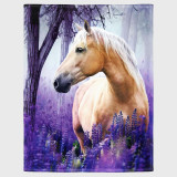 Lavender Horse Plush Blanket